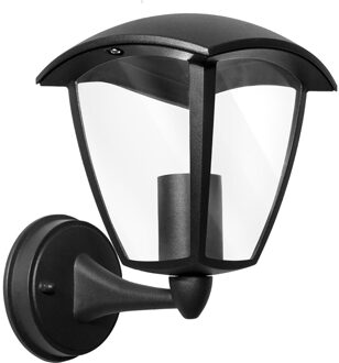 LED Tuinverlichting - Buitenlamp Nostalgisch - Aigi Nuosta Up - E27 Fitting - Mat Zwart - Aluminium