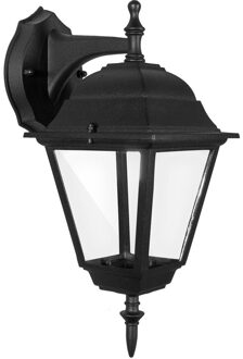LED Tuinverlichting - Buitenlamp Nostalgisch - Aigi Nuosty Down - E27 Fitting - Mat Zwart - Aluminium