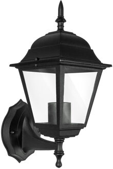 LED Tuinverlichting - Buitenlamp Nostalgisch - Aigi Nuosty Up - E27 Fitting - Mat Zwart - Aluminium