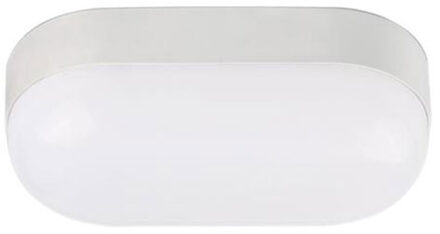 LED Tuinverlichting - Buitenlamp - Stella 8 - Wand - Kunststof Mat Wit - 8W Natuurlijk Wit 4200K - Ovaal