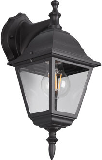 LED Tuinverlichting - Buitenlamp - Trion Zena Down - E27 Fitting - Spatwaterdicht IP44 - Mat Zwart - Alumunium