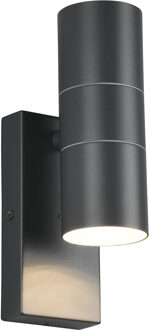 LED Tuinverlichting met Dag en Nacht Sensor - Buitenlamp - Trion Lorida Up and Down - GU10 Fitting - Spatwaterdicht IP44 Grijs