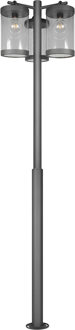LED Tuinverlichting - Staande Buitenlamp - Bemsi - E27 Fitting - 3-lichts - Antraciet - Gegoten Aluminium