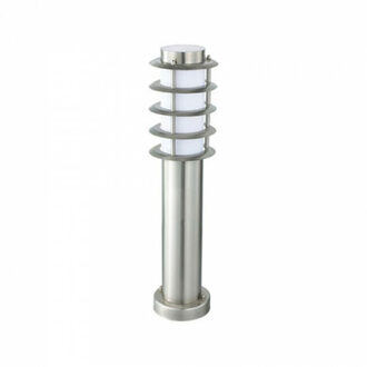 LED Tuinverlichting - Staande Buitenlamp - Nalid 3 - E27 Fitting - Rond - RVS - Philips - CorePro LEDbulb 827 A60 - 8W - Zilverkleurig