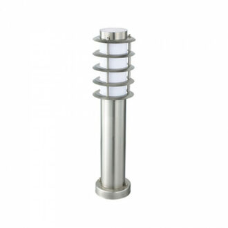 LED Tuinverlichting - Staande Buitenlamp - Nalid 3 - E27 Fitting - Rond - RVS - Philips - CorePro Lustre 827 P45 FR - 4W Zilverkleurig