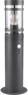 LED Tuinverlichting - Staande Buitenlamp - Trion Paulo - E27 Fitting - Bewegingssensor - Rond - Antraciet - Metaal