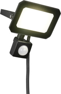 LED Tuinverlichting - Trion Noven - Wandlamp Buitenlamp - 1 Lichtpunt van 20 Watt - Natuurlijk Wit 4000K - Bewegingssensor - Kantelbaar - IP44 - Mat Zwart - Aluminium