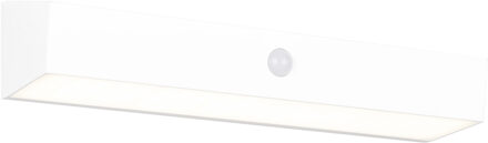 LED Tuinverlichting - Trion Phaze - Wandlamp Buitenlamp - 1 Lichtpunt van 6 Watt - Natuurlijk Wit 4000K - Schemeringsensor - Bewegingssensor - IP44 - Wit - Kunststof