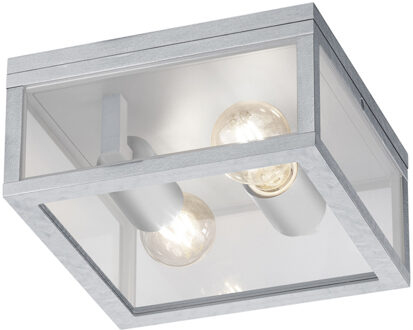 LED Tuinverlichting - Tuinlamp Plafond - Trion Garinola - E27 Fitting - 2-lichts - Mat Grijs - Aluminium