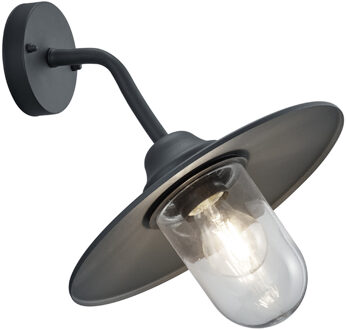 LED Tuinverlichting - Tuinlamp - Trion Brenionty - Wand - E27 Fitting - Mat Antraciet - Aluminium Grijs
