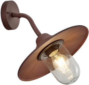 LED Tuinverlichting - Tuinlamp - Trion Brenionty - Wand - E27 Fitting - Roestkleur - Aluminium Bruin