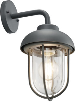 LED Tuinverlichting - Tuinlamp - Trion Dereuri - Wand - E27 Fitting - Antraciet - Aluminium Grijs