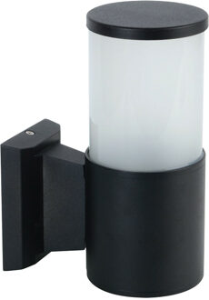 LED Tuinverlichting - Wandlamp Buiten - Kavy 2 - E27 Fitting - Rond - Aluminium - Philips - CorePro LEDbulb 827 A60 - 8W Zwart