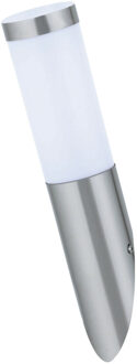 LED Tuinverlichting - Wandlamp Buiten - Laurea 1 - E27 Fitting - Rond - RVS - Philips - CorePro LEDbulb 827 A60 - 5.5W - Zilverkleurig