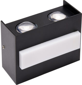 LED Tuinverlichting - Wandlamp Buitenlamp - Tistow Up and Down - 14W - 2-lichts - Natuurlijk Wit 4200K - Waterdicht IP65 Zwart