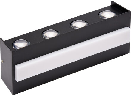 LED Tuinverlichting - Wandlamp Buitenlamp - Tistow Up and Down - 15W - 4-lichts - Natuurlijk Wit 4200K - Waterdicht IP65 Zwart
