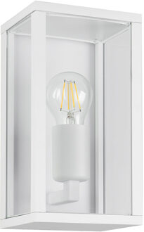 LED Tuinverlichting - Wandlamp Buitenlamp - Trion Aron - E27 Fitting - Spatwaterdicht IP44 - Rechthoek - Mat Wit - Aluminium