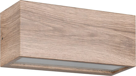 LED Tuinverlichting - Wandlamp Buitenlamp - Trion Cayen Up and Down - E14 Fitting - 2-lichts - Spatwaterdicht IP44 - Bruin - Aluminium