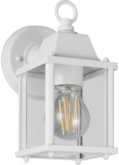 LED Tuinverlichting - Wandlamp Buitenlamp - Trion Dewran - E27 Fitting - IP23 - Mat Wit - Aluminium