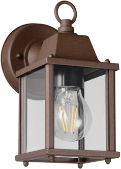 LED Tuinverlichting - Wandlamp Buitenlamp - Trion Dewran - E27 Fitting - IP23 - Roestkleur - Aluminium