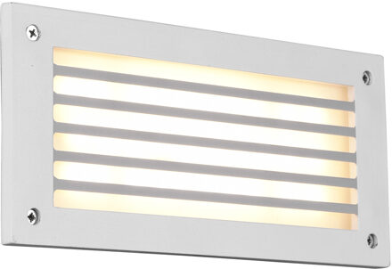 LED Tuinverlichting - Wandlamp Buitenlamp - Trion Hertom - 9W - Warm Wit 3000K - Rechthoek - Mat Wit - Aluminium