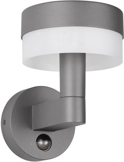 LED Tuinverlichting - Wandlamp Buitenlamp - Trion Kenzo - 8W - 800 lumen - 3000K - Warm Wit - Bewegingssensor - Antraciet - Aluminium