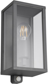 LED Tuinverlichting - Wandlamp Buitenlamp - Trion Onno - E27 Fitting - Bewegingssensor - Antraciet - Aluminium