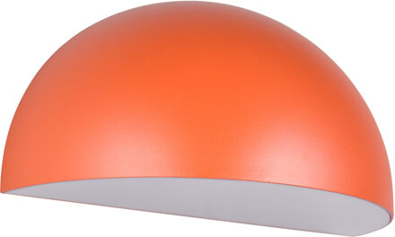 LED Tuinverlichting - Wandlamp Buitenlamp - Trion Stein - E27 Fitting - Halfrond - IP44 - Oranje - Aluminium