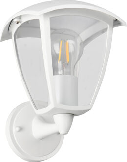 LED Tuinverlichting - Wandlamp Buitenlamp - Trion Tena Up - E27 Fitting - IP44 - Mat Wit - Aluminium
