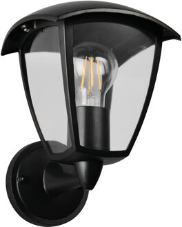 LED Tuinverlichting - Wandlamp Buitenlamp - Trion Tena Up - E27 Fitting - IP44 - Mat Zwart - Aluminium