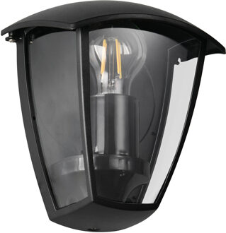 LED Tuinverlichting - Wandlamp Buitenlamp - Trion Tena Wall - E27 Fitting - IP44 - Mat Zwart - Aluminium