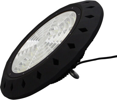 LED UFO High Bay 100W - Aigi - MEAN WELL Driver - Magazijnverlichting - Waterdicht IP65 - Helder/Koud Wit 5700K - Zwart