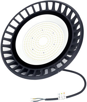 LED UFO High Bay 150W - Aigi Eiya - Magazijnverlichting - Waterdicht IP65 - Helder/Koud Wit 6500K - Aluminium Zwart