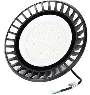 LED UFO High Bay 150W - Aigi Retri - Magazijnverlichting - Waterdicht IP65 - Helder/Koud Wit 6500K - Aluminium Zwart