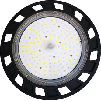 LED UFO High Bay - Aigi Uvomi - 100W - MEAN WELL Driver - Magazijnverlichting - Helder/Koud Wit 5700K - Waterdicht IP65 Zwart