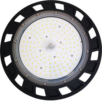 LED UFO High Bay - Aigi Uvomi - 150W - MEAN WELL Driver - Magazijnverlichting - Helder/Koud Wit 5700K - Waterdicht IP65 Zwart