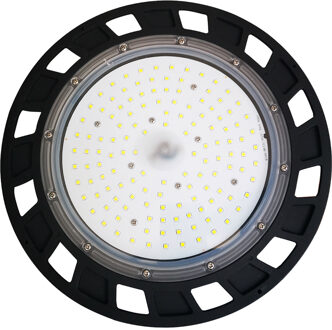 LED UFO High Bay - Aigi Uvomi - 200W - MEAN WELL Driver - Magazijnverlichting - Helder/Koud Wit 5700K - Waterdicht IP65 Zwart