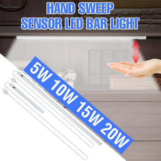LED Under Cabinet Light 5V Hand Sweep Sensor 20 30 40 50 cm Wardrobe Bedroom LED Night Lamp USB Kitchen Bedroom Closet Lamp Bar