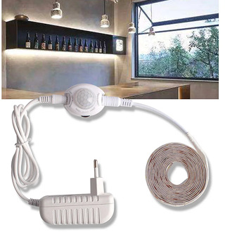 LED Under Cabinet Lights with Motion Sensor Closet Light LED Strip 12V Waterproof Cupboard Wardrobe Bed Lamp 220 EU Power Supply