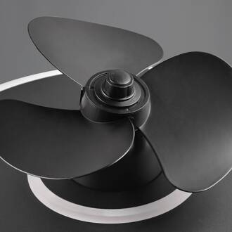 LED-ventilator Nybro, zwart, DC, stil, 50 cm, CCT, afstandsbediening zwart mat