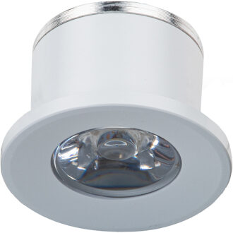 LED Veranda Spot Verlichting - Velvalux - 1W - Natuurlijk Wit 4000K - Inbouw - Dimbaar - Rond - Mat Wit - Aluminium