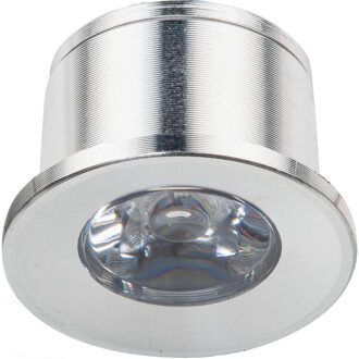 LED Veranda Spot Verlichting - Velvalux - 1W - Natuurlijk Wit 4000K - Inbouw - Dimbaar - Rond - Mat Zilver - Aluminium - Zilverkleurig