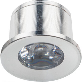 LED Veranda Spot Verlichting - Velvalux - 1W - Warm Wit 3000K - Inbouw - Dimbaar - Rond - Mat Zilver - Aluminium - Ø31mm Zilverkleurig