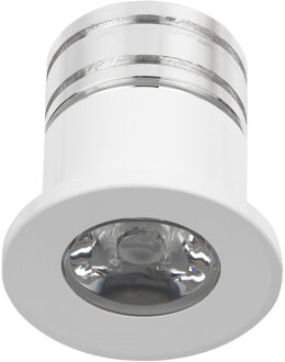 LED Veranda Spot Verlichting - Velvalux - 3W - Natuurlijk Wit 4000K - Inbouw - Dimbaar - Rond - Mat Wit - Aluminium