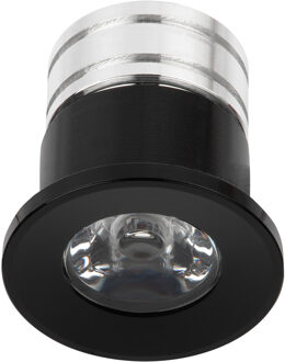 LED Veranda Spot Verlichting - Velvalux - 3W - Natuurlijk Wit 4000K - Inbouw - Dimbaar - Rond - Mat Zwart - Aluminium