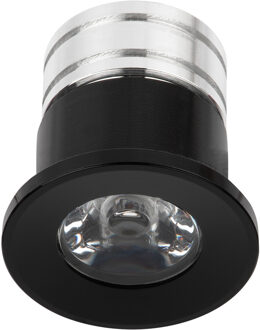 LED Veranda Spot Verlichting - Velvalux - 3W - Warm Wit 3000K - Inbouw - Dimbaar - Rond - Mat Zwart - Aluminium - Ø31mm