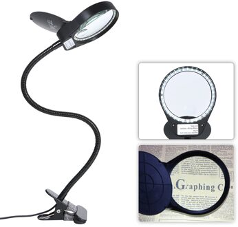 LED Vergrootglas Licht 6000-7000K 5W Vergrootglas 3X 10X Grote Lens Vergrootglas leeslamp Voor Lezen Clip -op tafellamp