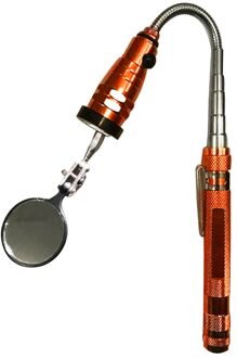 Led Verlichte Gereedschap Ronde Magnetische Swivel Auto Mechanica Verlichten Draagbare Inspectie Spiegel Telescopische Algemene