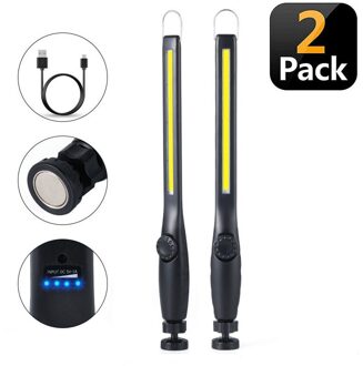 Led Verlichting Usb Oplaadbare Cob Verlichting Draagbare Magnetische Draadloze Inspectie Licht Voor Auto Reparatie, Thuisgebruik, workshop 2 pack