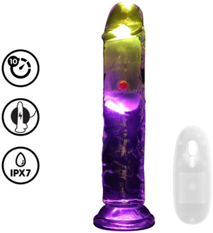LED Vibrerende Rechte Penis - 7 / 18 cm - Transparant
